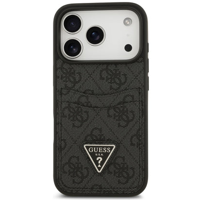 Hülle für Apple iPhone 17 Pro, Guess, 4G Double Card Triangle, Schwarz