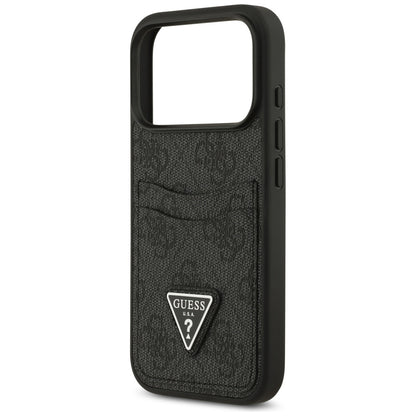 Hülle für Apple iPhone 17 Pro, Guess, 4G Double Card Triangle, Schwarz