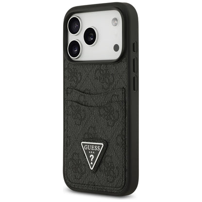 Hülle für Apple iPhone 17 Pro, Guess, 4G Double Card Triangle, Schwarz