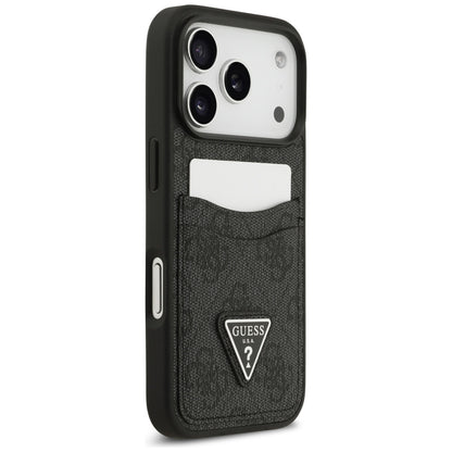 Hülle für Apple iPhone 17 Pro, Guess, 4G Double Card Triangle, Schwarz