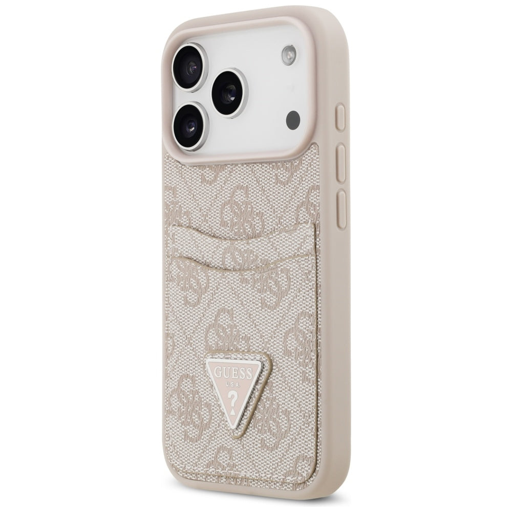 Hülle für Apple iPhone 17 Pro, Guess, 4G Double Card Triangle, Rosa