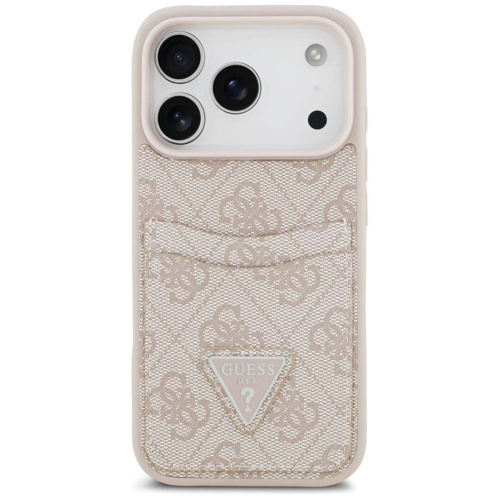 Hülle für Apple iPhone 17 Pro, Guess, 4G Double Card Triangle, Rosa