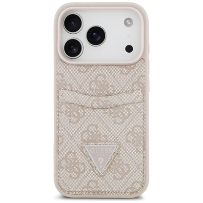 Hülle für Apple iPhone 17 Pro, Guess, 4G Double Card Triangle, Rosa