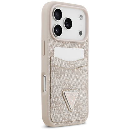 Hülle für Apple iPhone 17 Pro, Guess, 4G Double Card Triangle, Rosa