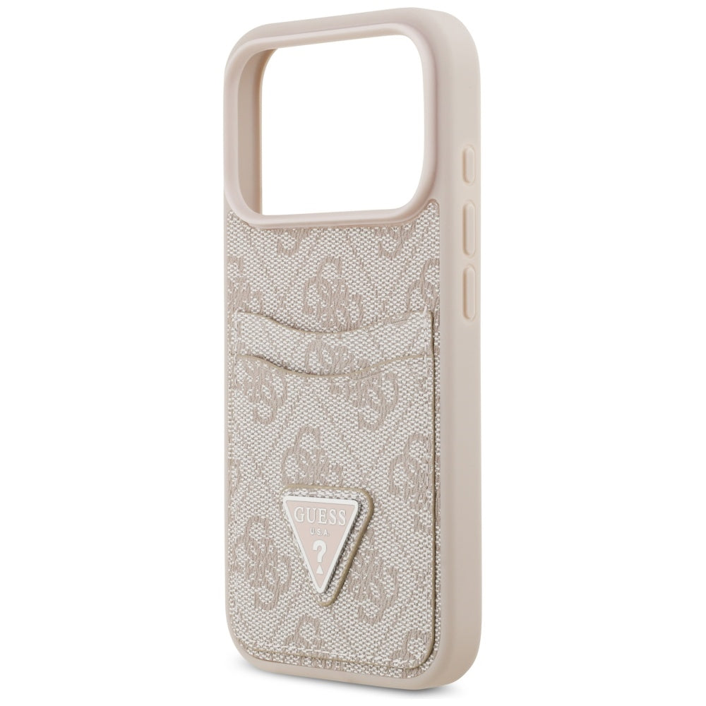 Hülle für Apple iPhone 17 Pro, Guess, 4G Double Card Triangle, Rosa