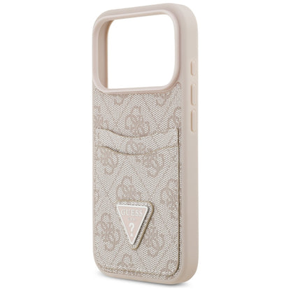 Hülle für Apple iPhone 17 Pro, Guess, 4G Double Card Triangle, Rosa