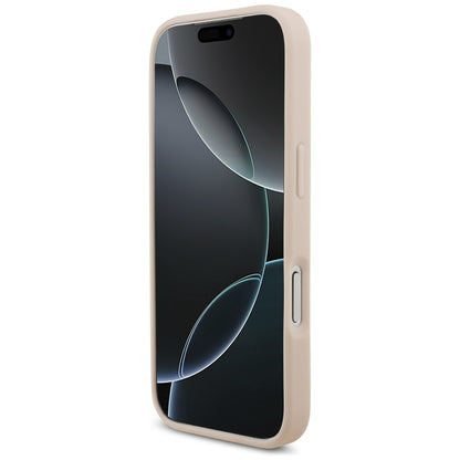 Hülle für Apple iPhone 17 Pro, Guess, 4G Grained Big and Classic Logo, Rosa