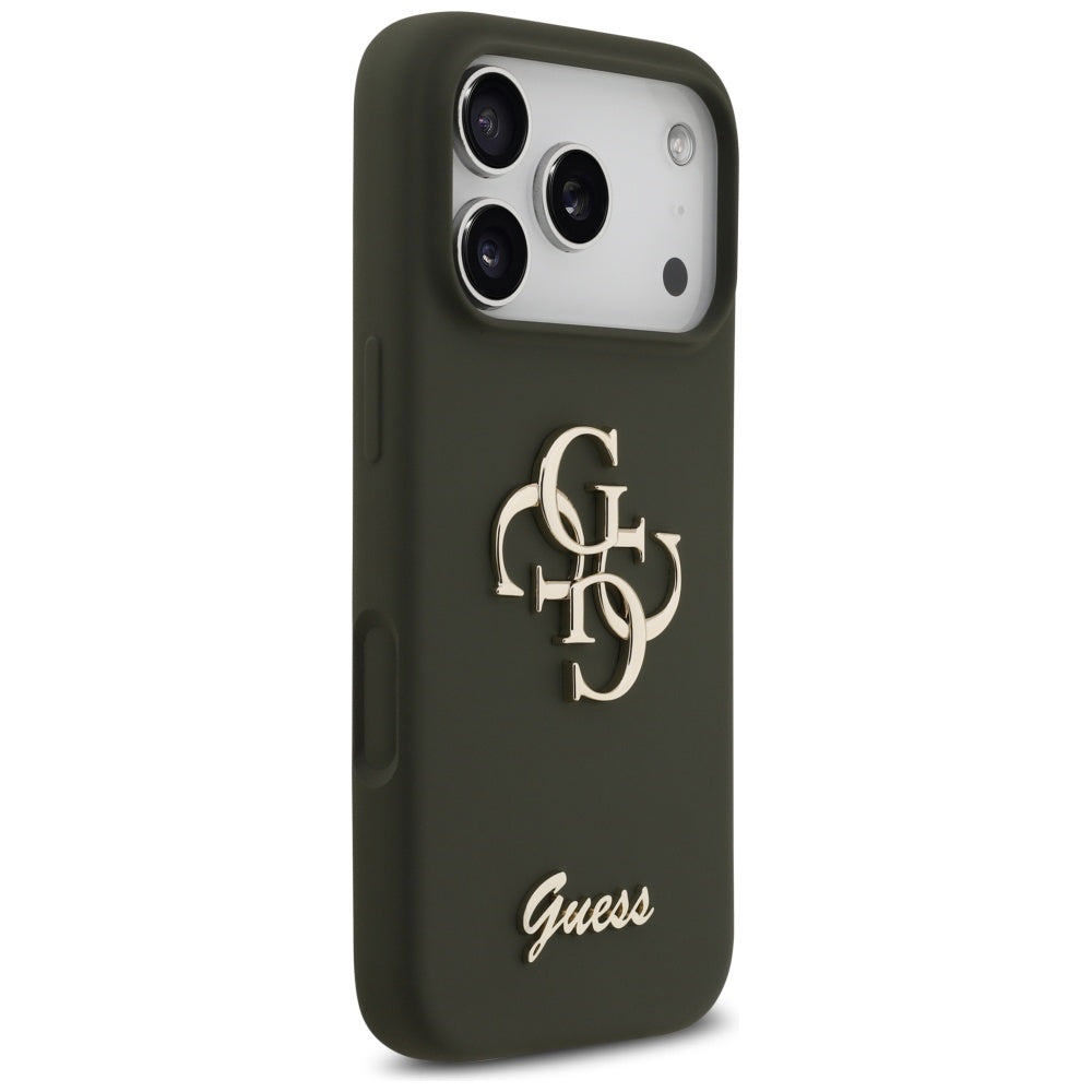 Hülle für Apple iPhone 17 Pro, Guess, Big 4G Script, Khaki