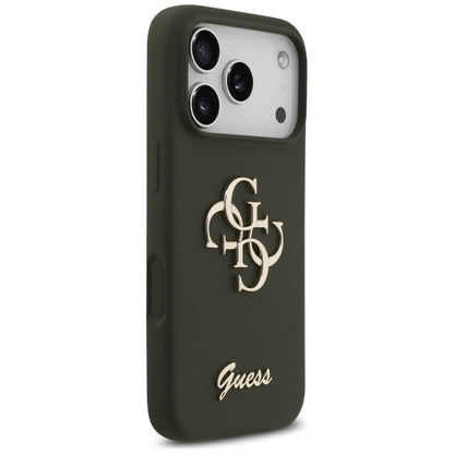 Hülle für Apple iPhone 17 Pro, Guess, Big 4G Script, Khaki