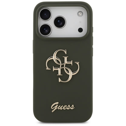Hülle für Apple iPhone 17 Pro, Guess, Big 4G Script, Khaki