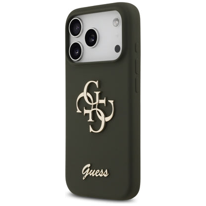 Hülle für Apple iPhone 17 Pro, Guess, Big 4G Script, Khaki