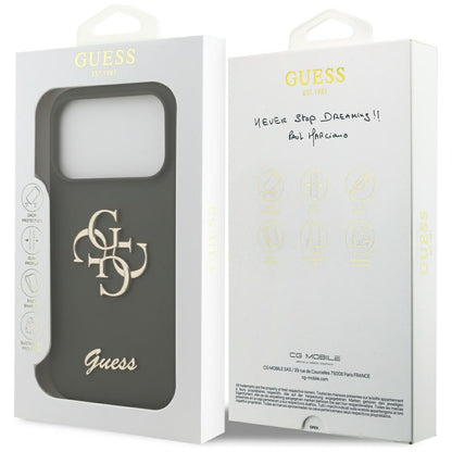 Hülle für Apple iPhone 17 Pro, Guess, Big 4G Script, Khaki