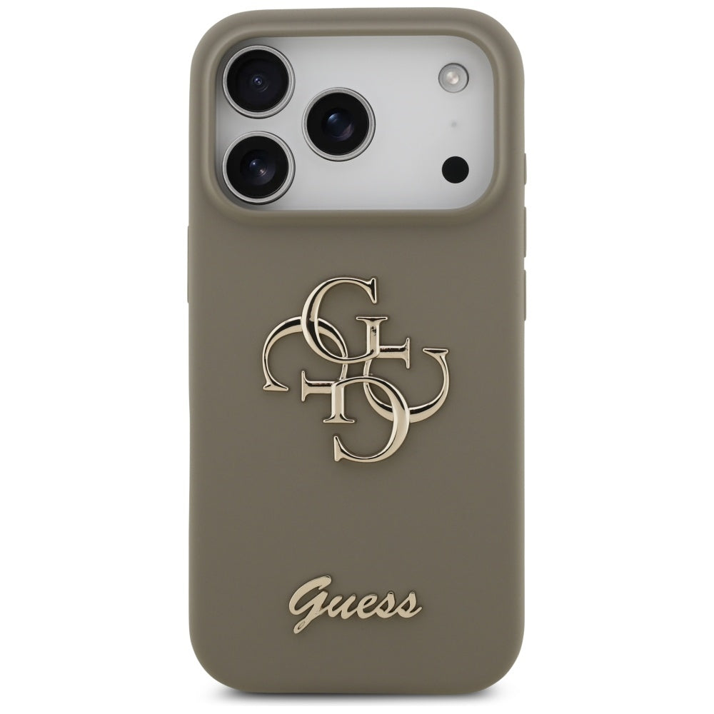 Hülle für Apple iPhone 17 Pro, Guess, Big 4G Script, Braun