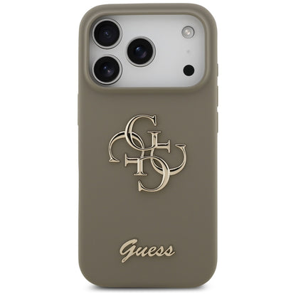 Hülle für Apple iPhone 17 Pro, Guess, Big 4G Script, Braun