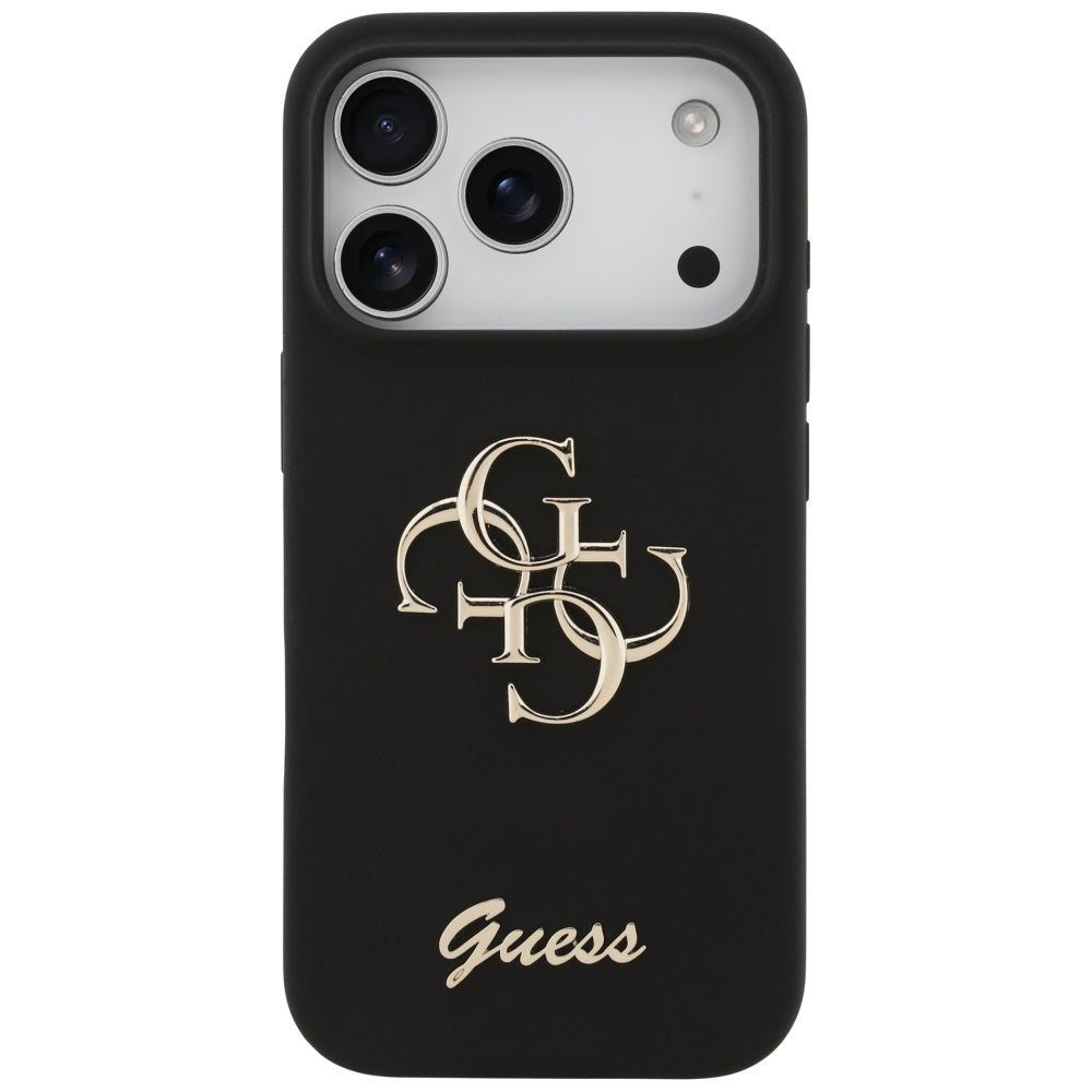 Hülle für Apple iPhone 17 Pro, Guess, Big 4G Script, Schwarz