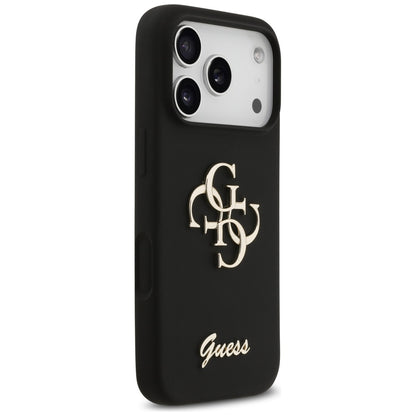 Hülle für Apple iPhone 17 Pro, Guess, Big 4G Script, Schwarz