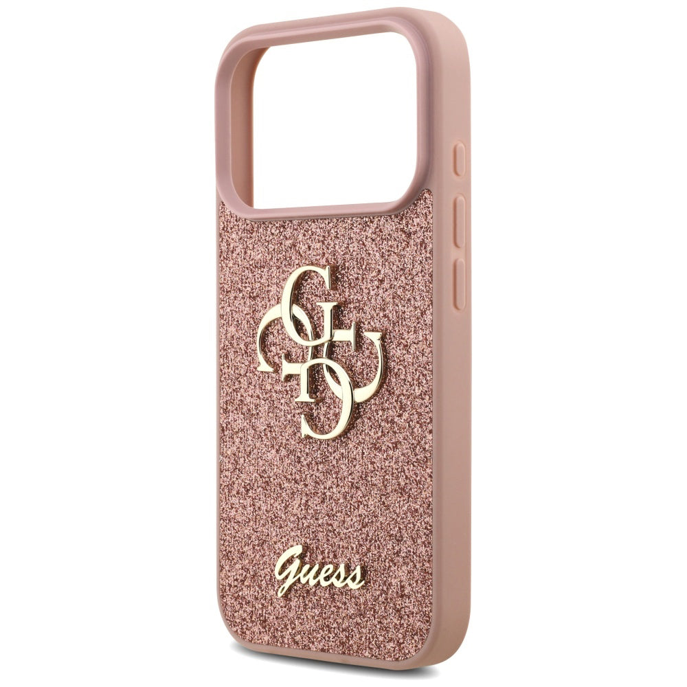 Hülle für Apple iPhone 17 Pro, Guess, Fixed Glitter Big 4G, Rosa