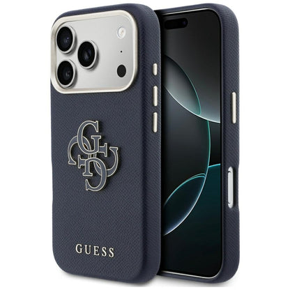 Hülle für Apple iPhone 17 Pro, Guess, Resin Logo, Blau