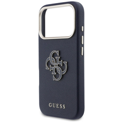 Hülle für Apple iPhone 17 Pro, Guess, Resin Logo, Blau