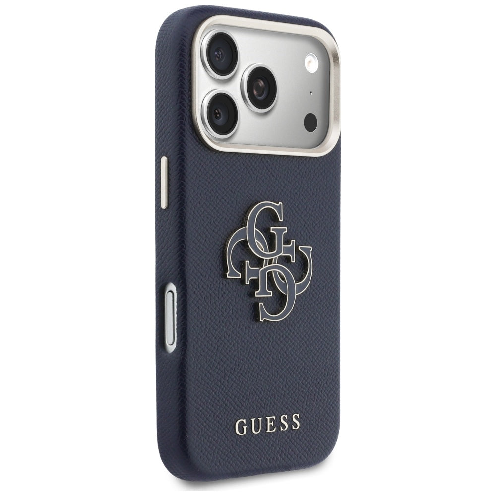 Hülle für Apple iPhone 17 Pro, Guess, Resin Logo, Blau