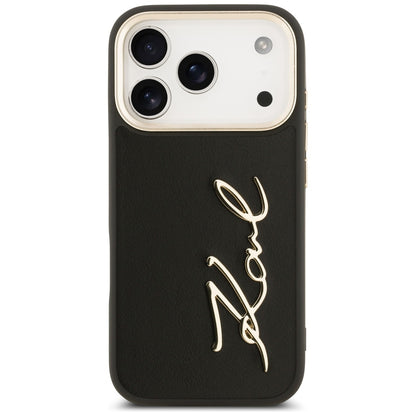 Hülle für Apple iPhone 17 Pro, Karl Lagerfeld, Script Logo, Schwarz