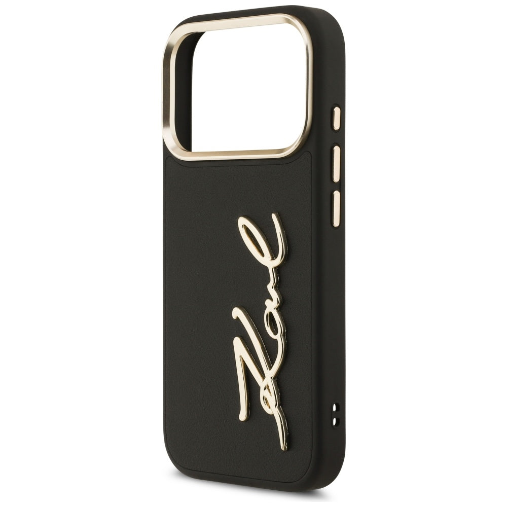 Hülle für Apple iPhone 17 Pro, Karl Lagerfeld, Script Logo, Schwarz