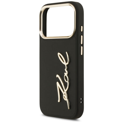 Hülle für Apple iPhone 17 Pro, Karl Lagerfeld, Script Logo, Schwarz
