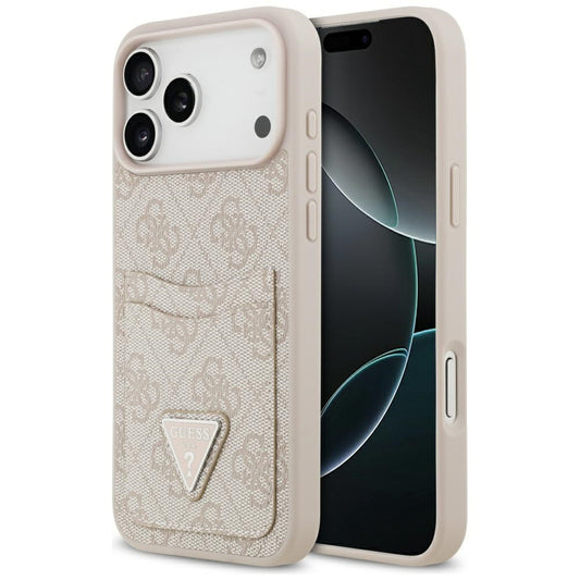 Hülle für Apple iPhone 17 Pro Max, Guess, 4G Double Card Triangle, Rosa