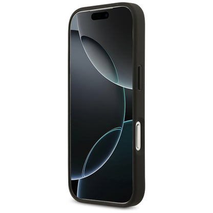 Hülle für Apple iPhone 17 Pro Max, Guess, 4G Grained Roses Big Logo, Schwarz