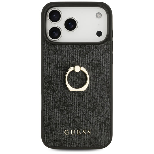 Hülle für Apple iPhone 17 Pro Max, Guess, 4G Ring Stand, Schwarz
