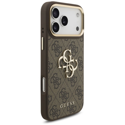 Hülle für Apple iPhone 17 Pro Max, Guess, Big 4G Classic Logo mit großem Riemen, Braun