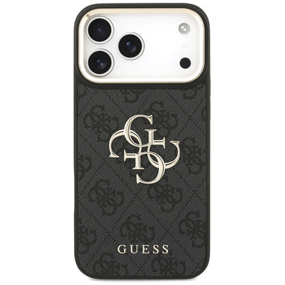 Hülle für Apple iPhone 17 Pro Max, Guess, Big 4G Classic Logo mit großem Band, Schwarz