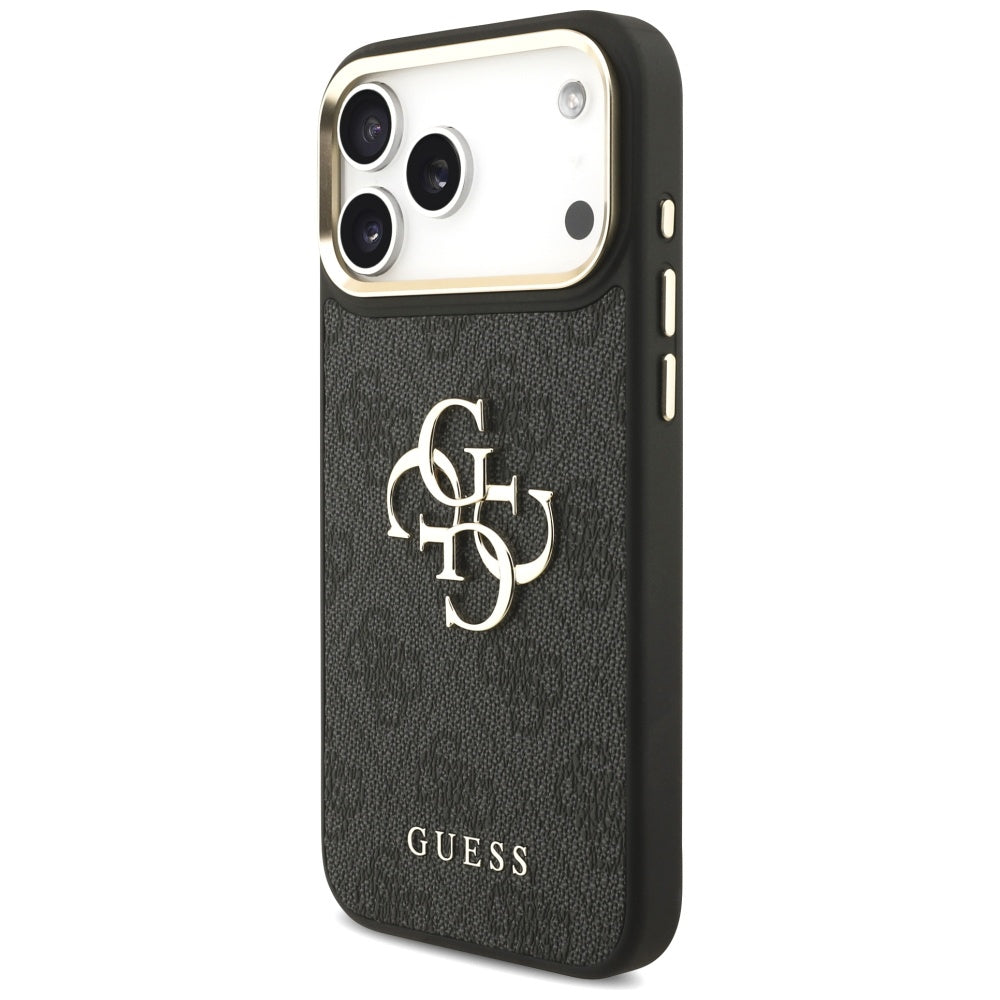 Hülle für Apple iPhone 17 Pro Max, Guess, Big 4G Classic Logo mit großem Band, Schwarz