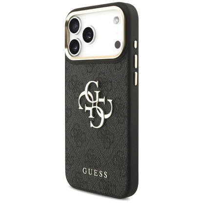 Hülle für Apple iPhone 17 Pro Max, Guess, Big 4G Classic Logo mit großem Band, Schwarz