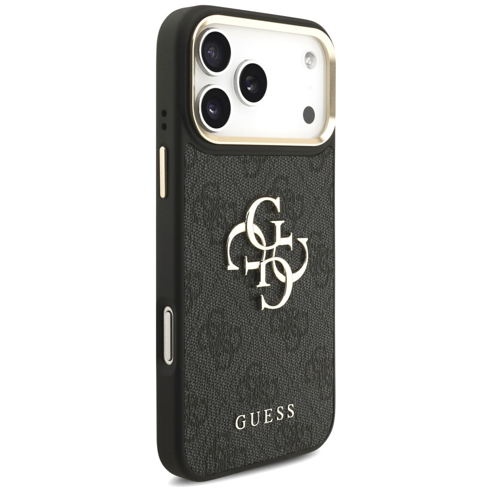 Hülle für Apple iPhone 17 Pro Max, Guess, Big 4G Classic Logo mit großem Band, Schwarz