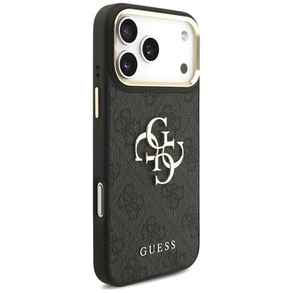 Hülle für Apple iPhone 17 Pro Max, Guess, Big 4G Classic Logo mit großem Band, Schwarz