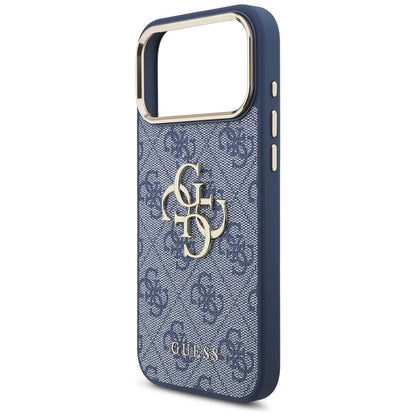 Hülle für Apple iPhone 17 Pro Max, Guess, Big 4G Logo Classic, Goldenes Blau