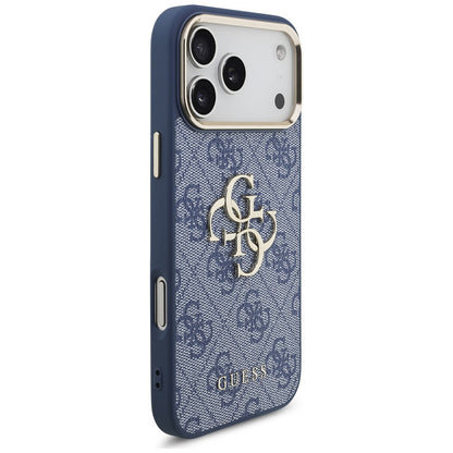 Hülle für Apple iPhone 17 Pro Max, Guess, Big 4G Logo Classic, Goldenes Blau