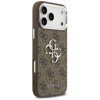 Case for Apple iPhone 17 Pro Max, Guess, Big 4G Logo Classic, Silver Brown