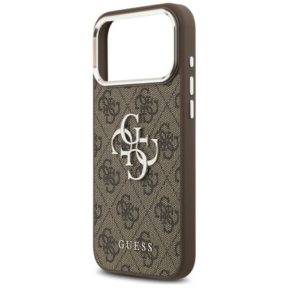 Case for Apple iPhone 17 Pro Max, Guess, Big 4G Logo Classic, Silver Brown