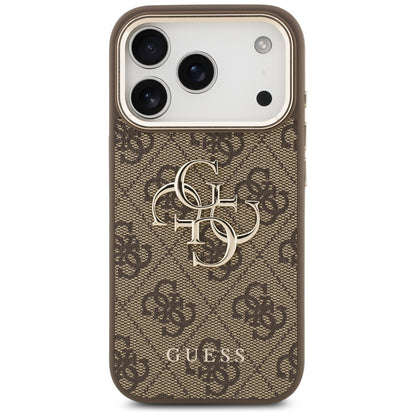 Hülle für Apple iPhone 17 Pro Max, Guess, Big 4G Logo Classic, Goldbraun