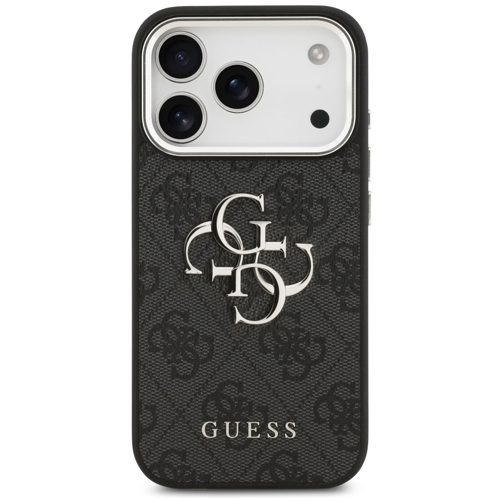 Hülle für Apple iPhone 17 Pro Max, Guess, Big 4G Logo Classic, Schwarz Silbern