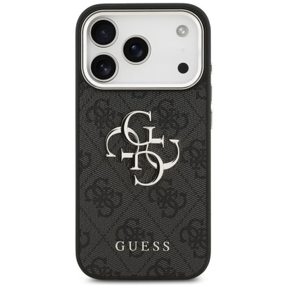 Hülle für Apple iPhone 17 Pro Max, Guess, Big 4G Logo Classic, Schwarz Silbern
