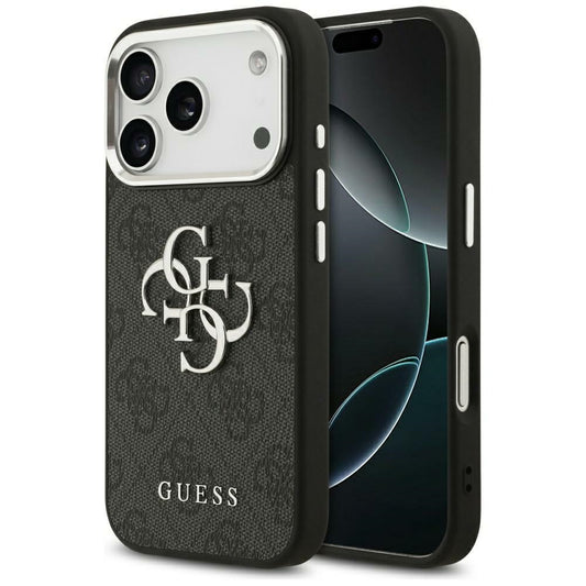 Hülle für Apple iPhone 17 Pro Max, Guess, Big 4G Logo Classic, Schwarz Silbern