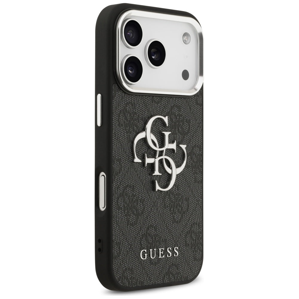 Hülle für Apple iPhone 17 Pro Max, Guess, Big 4G Logo Classic, Schwarz Silbern