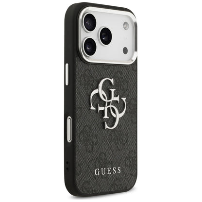 Hülle für Apple iPhone 17 Pro Max, Guess, Big 4G Logo Classic, Schwarz Silbern