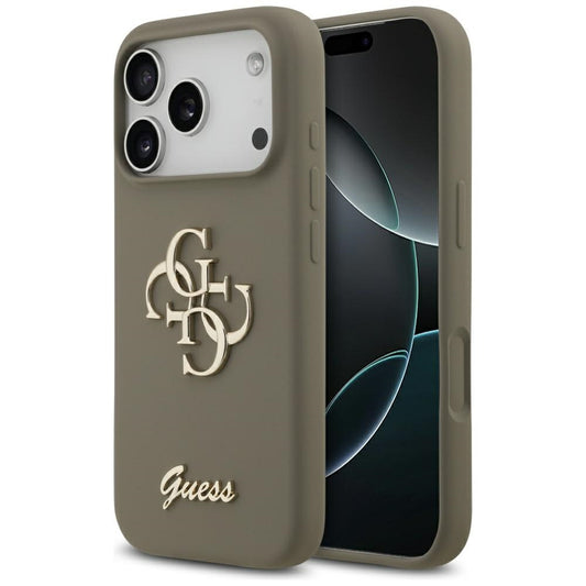 Hülle für Apple iPhone 17 Pro Max, Guess, Big 4G Script, Braun