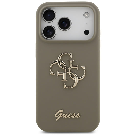 Hülle für Apple iPhone 17 Pro Max, Guess, Big 4G Script, Braun