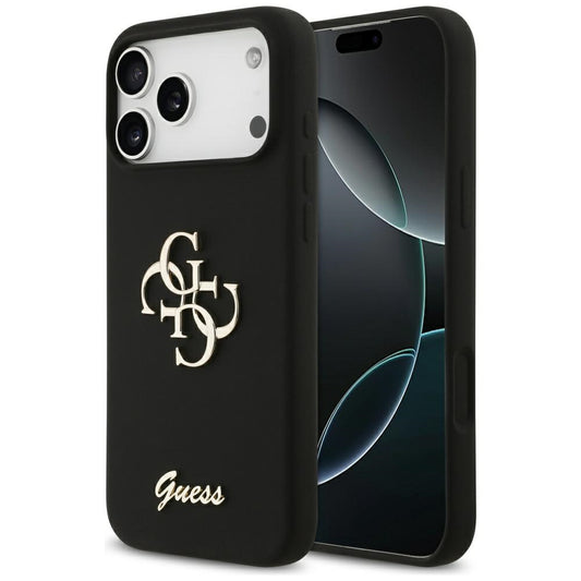 Hülle für Apple iPhone 17 Pro Max, Guess, Big 4G Script, Schwarz