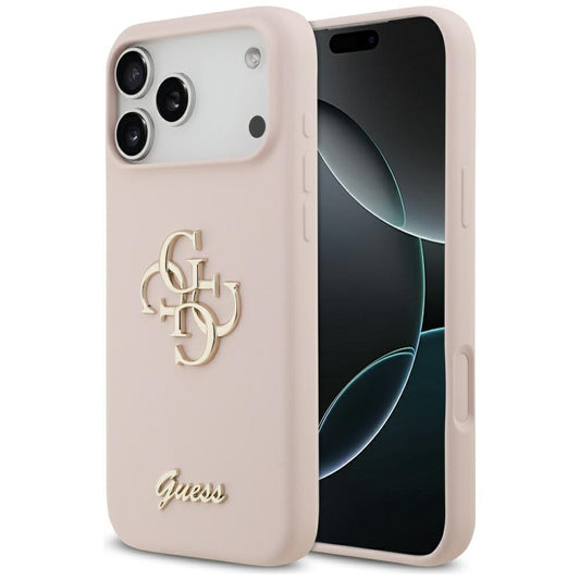Hülle für Apple iPhone 17 Pro Max, Guess, Big 4G Script, Hellrosa